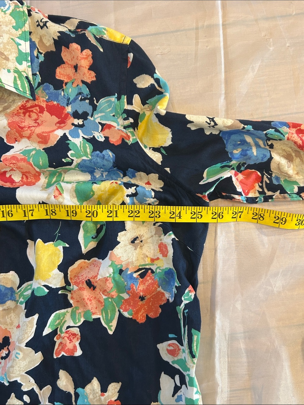Lauren Ralph Lauren Navy Floral Button-Front Blouse - Picture 9 of 9
